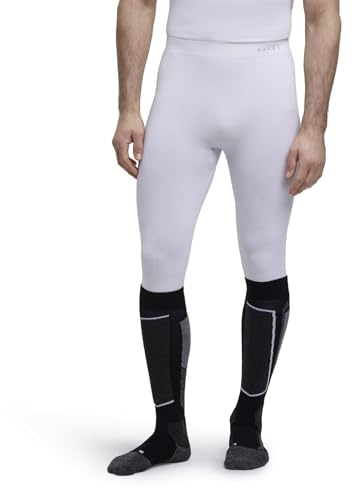 FALKE Warm 3/4 M Ti Fil Fonctionnel séchage Rapide 1 pièce, Couche de Base inférieure Homme, Blanc White 2860, S