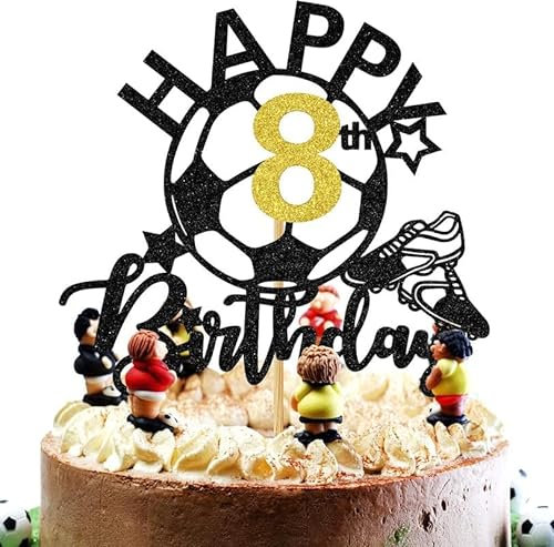 Tortendeko Fussball,Fußball Cupcake Toppern,Happy Birthday Fussball Tortendeko,Fußball Kuchen Deko,Fussball Torten Dekor,Fussball Geburtstag Deko,Tortendeko Geburtstag Junge (8)