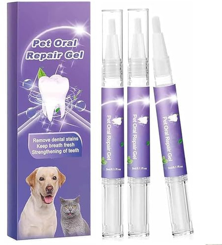 3Pcs Pet Oral Repair Gel, Pet Oral Restoration Whitening Gel, Pet Teeth Care Gel Cleaner Teeth & Fresher Breath, Without Brushing