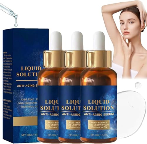 Olavitas Liquid Solution, Olavita Serum The Original, Liquid Wrinkle Reduction, Anti Aging Facial Serum, Reduce Fine Lines and Wrinkles, for All Skin Types (30ml, 3)