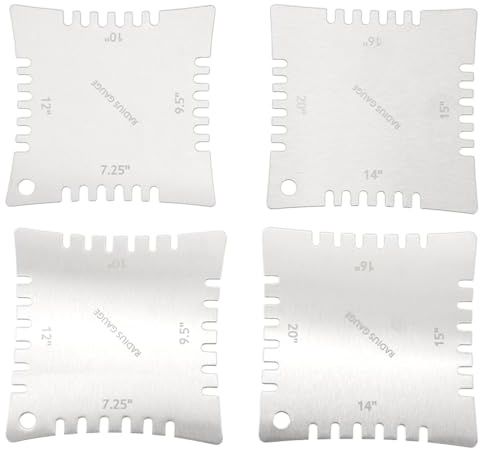 Eorleya Guitar Notched Radius Gauges for Measuring Fingerboard Radius Pack Of 4pcs