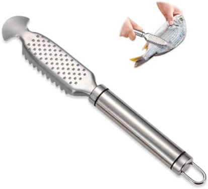 GIDWRIY Squamatore Pesce in Acciaio Inossidabile,Raschietto Squame Pesce,Pulizia Pesce,Scagliatrice Pesce,Strumento per La Pulizia del Pesce,Raschiapesce Efficiente,Grattugie Pelle Pesce per Cucina