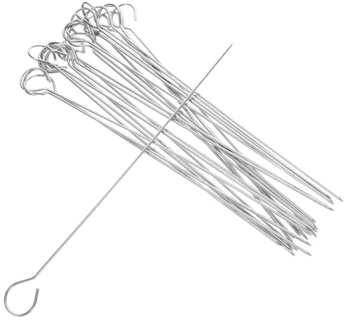 Zerodeko 25 Piezas Brochetas Inoxidable para Barbacoa Skewers Reutilizables para Carne y Verduras para Camping y Picnic