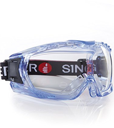 Singer Schutzbrille mit Mundschutz Faceguard Gesichtsschutz Vollsichtbrille (Vollsichtbrille)