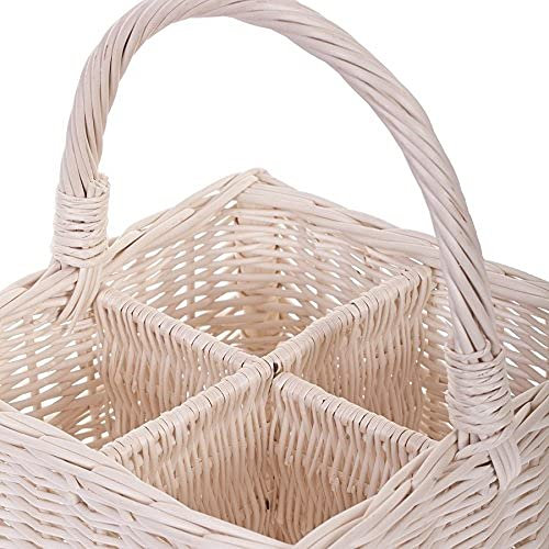 e-wicker24 Alles aus Weide Botella cesta en beige