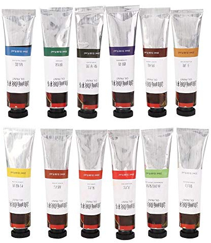 Colori ad olio idrosolubili Vernice 12 Set 20 tubi, colori assortiti Acquarello Set di colori ad olio per artisti Studenti Principianti