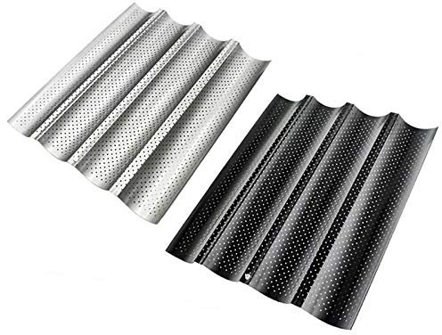 TopHomer Bandeja para hornear con 4 ranuras onduladas para baguette