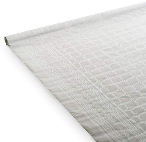 SURLYS Vit damast pappersduk - 1,18 x 25 m