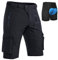 Hiauspor MTB-Hose-Herren-Kurz-Radhose-Fahrradhose-Herren Schnelltrocknend Mountainbike Hose Atmungsaktiv Radlerhose Wanderhose Cargo Trekking Bermuda für Outdoor (Schwarz mit Unterwäsche, L)