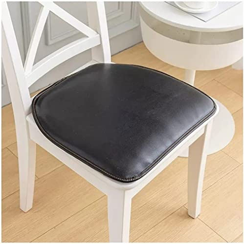 Waterproof Leather Dining Chair Cushion Thick Horseshoe Anti-Skid Leather Removable and Washable Four Seasons Chair Seat Pad Cushions Pads Kitchen Dining Room Garden Chair Pad ( Color : Black , Size :