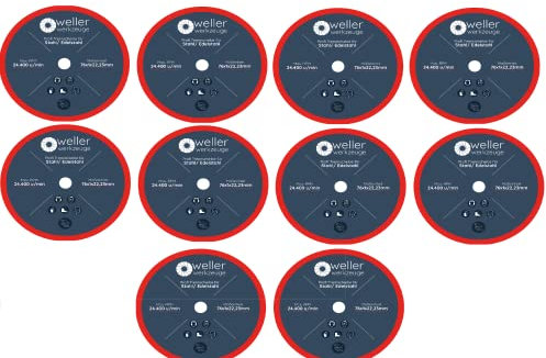 WELLERWERKZEUGE 10x Tennis Disc Diameter 76 x 10 mm for Metal Stainless Steel Accessories for Mini Battery Angle Grinder such as Bosch GWS 12.8 V 12 V