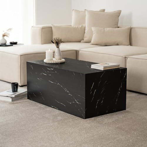 Home Deluxe - Couchtisch Amiri L - Farbe: Schwarz, Größe: 95 x 50 cm, MDF Platte, bereits fertig montiert I Wohnzimmertisch Beistelltisch Sofatisch