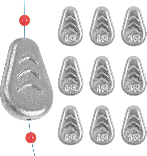 No Roll Sinker Fishing Weights, Catfish Sinkers Flat Inline Sinker Weights No Snag Slip Sinkers Saltwater Surf Fishing Flat Coin Disc Weight Gear Tackle for Catfish Rigs