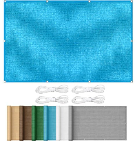 Fence Screening 2 x 5 m Breathable Pergola Canopy Weather Resistant Durable Perfect with Grommets for Outdoors, Garden, Patio, Blue