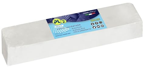 Lux Metal - Pasta Abrasiva per Plastica PL2 1 KG S.Fine Lucidare Plexiglass Trasparente Lucidatura Plastica Policarbonato Rimuovi Graffi Plastica pasta abrasiva Plexiglass Rinnova Fari Auto