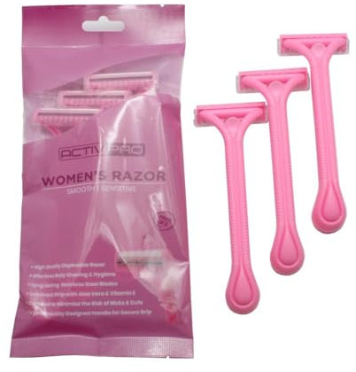ACTIVPRO Women's Razors | Combed Head to Prevent Cuts | Gentle on Skin | Sensitive | Underarms | Bikini | Trimmer | Grooming Blades for Women | Lady Shaver | Disposable Razors (3pcs)