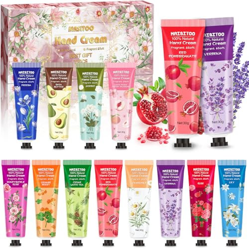 ZHHGOO 12-pack handkräm, minihandkräm för kvinnor, handfuktighetskräm för torra och spruckna händer, julklappshandkrämer