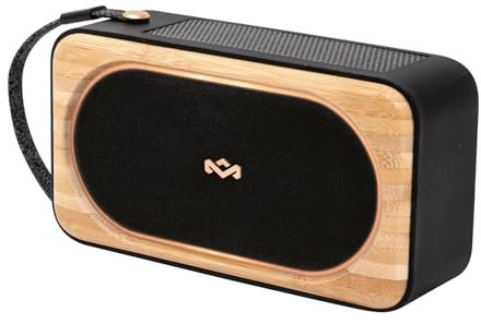 Marley Roots Solaire Enceinte Bluetooth - Petite Enceinte Bluetooth Portable pour Voyage & Exterieur, Waterproof IP67, 14h De Musique - Haut Parleur sans Fil pour Smartphone, Noir