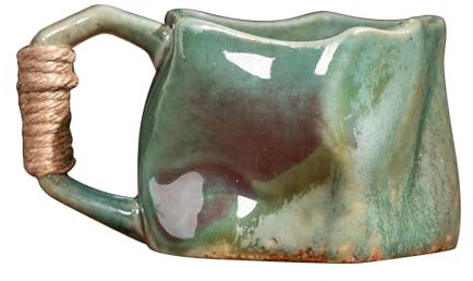 Sulxyi Tasses à café en céramique émaillée unique, capacité généreuse de 250 ml, design artisanal fabriqué à la main pour café, thé, lait, cacao, céréales