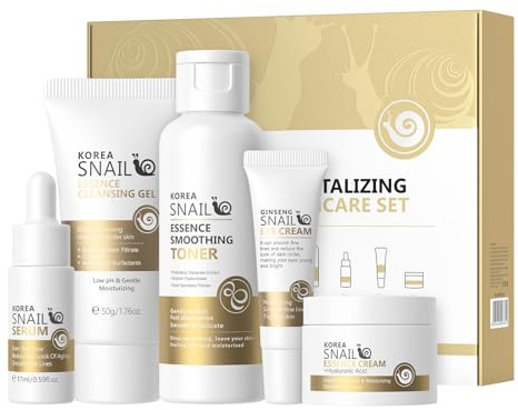 5 in 1, kit per la cura della pelle, per donne e ragazze, per la cura quotidiana della pelle con detergente per il viso, crema per gli occhi, crema idratante, crema sbiancante e protezione solare
