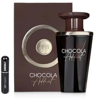 Chocola Addict EDP Parfum arabe unisexe de longue durée avec atomiseur rechargeable, parfum sucré et gourmand avec notes de chocolat, vanille et mandarine (Chocola Addict) 100 ml