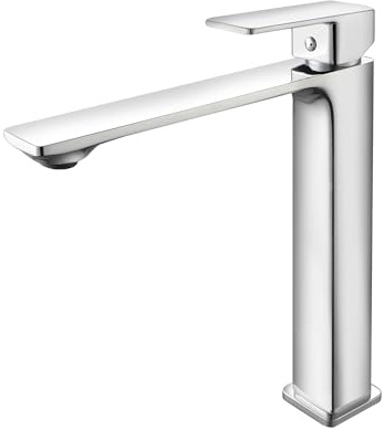 Badplaats B.V. Waschtischarmatur Leeds XL – Chrom – Mischbatterie mit Montageset und Schläuchen