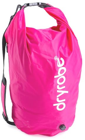 Dryrobe Travel Compression Bag - Compact - Waterproof - Large - 33L - Pink | For Travel & Sports Storage, Wet Bags for Swimming Surfing OCR, Roll Up Closure, stuff sack for wet clothes
