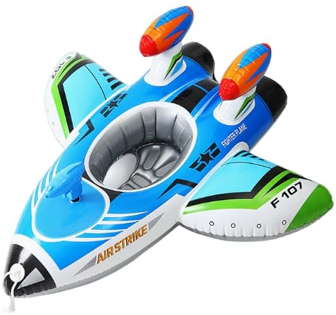 Flotteur de Piscine pour bébé – Flotteurs de Piscine pour Tout-Petits en Avion avec Pistolet à Eau pour Enfants âgés 3 à 6 Ans, bouée Natation Gonflable avec poignées pour Un Jeu d'eau en Toute