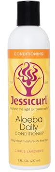 Produktbild Jessicurl Aloeba Daglig balsam för lockigt hår, Citrus Lavender, 8 fl oz. Lämnar i balsam och hårdetangler för fint hår