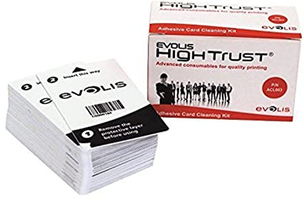 Evolis Primacy Printer Consumables Adhesive Cleaning Card Kit 50 Adhesive Cards ACL003
