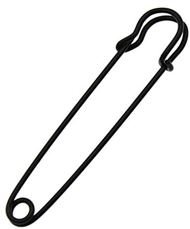 Kesheng 1x Sicherheitsnadel Schmucknadel Groß Silber Schwarz Rot Basteln DIY (Schwarz)