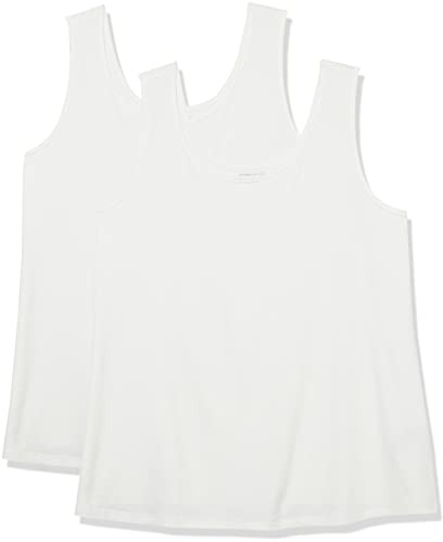 Amazon Essentials Women's Plus Size Tank Top, Pack of 2, White, 3XL Plus