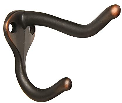 HASWARE 6 ganci a doppia punta, doppi ganci da parete, ganci per accappatoi, resistenti con 12 viti per cappotti domestici, cappelli, vestiti, chiavi per asciugamani (bronzo lucidato a olio)