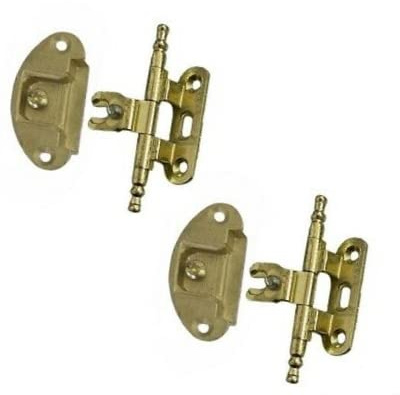 BricoShopping® Par de bisagras para puerta de muebles antiguos de madera y armarios de estilo clásico salón o dormitorio arte pobre pesado bisagras antiguas antiguas (BS0200, dorado)