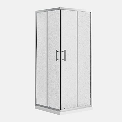 Box doccia 80x80 angolare scorrevole h190 vetro temperato opaco 6mm trattamento anticalcare maniglia in acciaio inox 304 mod. Tenerife