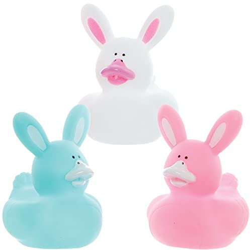 Baker Ross FX475 Hasen-Gummienten - 5er-Pack, Osterspielzeug und Partytütenfüller für Kinder