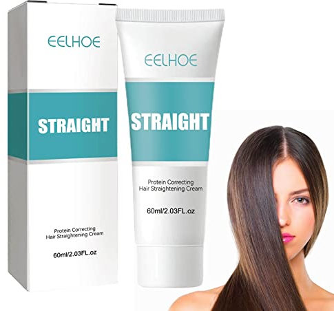 Wangduodu Crema para Alisar el Cabello con proteínas,Crema para Alisar el Cabello Silk & Gloss,Loción para Alisar el Cabello nutritiva y alisadora rápida 60 ml para Todo Tipo Cabello