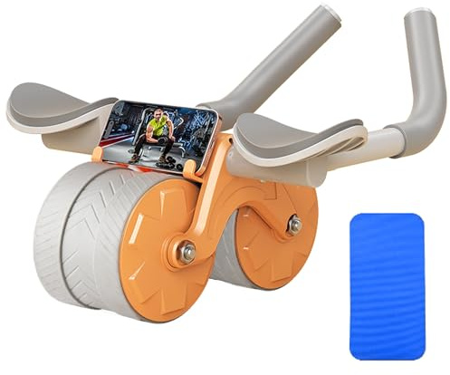 Ab Roller Wheel for Abdominal & Core Strength Training, Ab Wheel Roller with Knee Pad for Abs Workout, Beginners, and Advanced Abdominal Core Strength Training (Yellow) (Yellow)