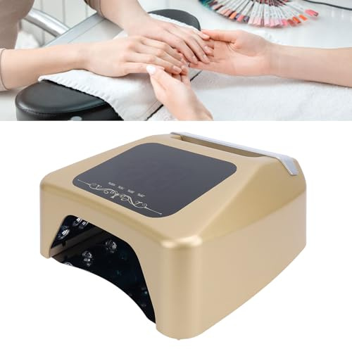 HURRISE Lampada per Smalto a LED, Essiccatore a Polimerizzazione Rapida con Perline 36 Pezzi, Lampada per Unghie a LED Sensore Intelligente Dorato Asciugatore per Unghie Ad (Spina UE