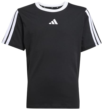 adidas Girl's Essentials Shirt, Black/White/White, 7-8 Years