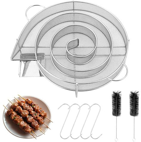 7 Pièces Générateur de fumée rond Ensemble,Générateur de Fumee Froide,Fumoir A Froid Pour Fumoir avec 2 brosse et 4 crochet,fumoir à viande pour grills bouilloire,fumoirs et fours fumoirs,réutilisable