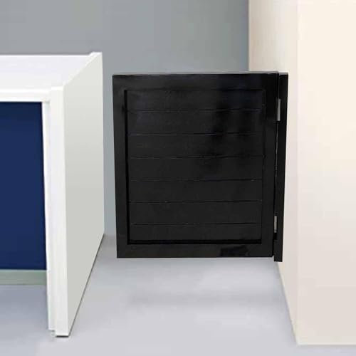 Portes battantes de café en bois pour entrée de magasin/d'île, petites portes battantes noires (90 x 90 cm)
