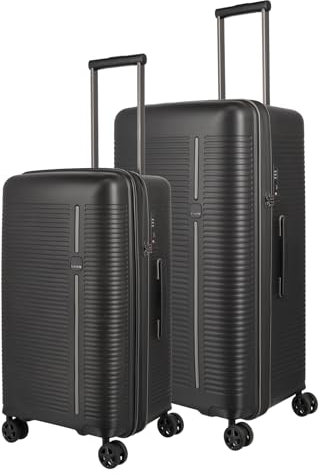 Travelite 4-Rad Koffer Set 2 teilig Größen L/M, Gepäck Serie Roomer: Hartschalen Trolleys mit TSA Kombinationsschloss; Größe M mit integrierter Dehnfalte