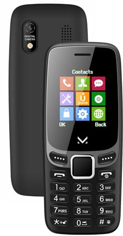Majestic LUCKY 65 – Telefono GSM DUAL SIM, display a colori 1.77”, fotocamera, riproduzione files multimediali, Wireless audio, Nero