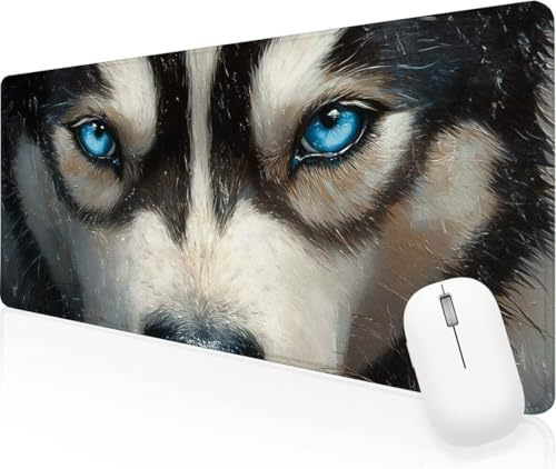 Musmatta djur hund musmatta XXL 900 x 400 x 3 mm stort skrivbordsunderlägg gaming tangentbord matta, vattentät halkfri gummibas, förbättrar hastighet och precision, presenter män J-625