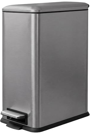 JM ·YIPENG 30l Kitchen Bin, Stainless Steel Bin with Soft Close Lid,Slim Pedal Bin with Removable Inner Bucket for Home,Bathroom,Kitchen,Bedroom,and Office,grey