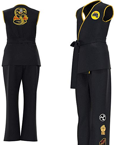 Costume de Cob-ra Kai pour femme - T-shirt avec bandeau - Costume de cosplay - Karaté Gi - No Mercy - Homme