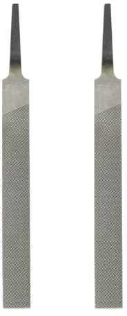 HARFINGTON 2pcs Flat Medium Cut File 4 Double Cut Teeth High Carbon Steel Hand Rasp File without Handle for Metal Wood Deburring Removing