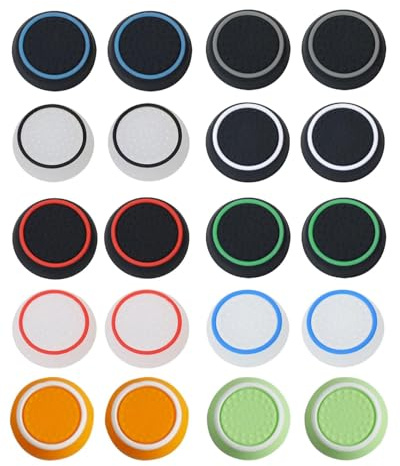 HUVZOR 20 Pièces Capuchons de Manette de Jeu,Capuchons en Silicone pour Thumbstick,Thumb-Stick Ensemble Accessoires Capuchons,Accessoires pour Xbox