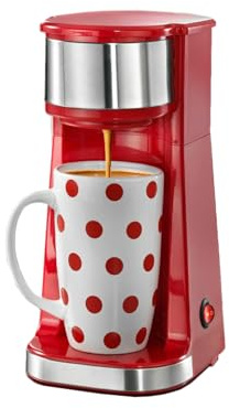 TELE WELT Smart Kitchen Mini-Kaffeemaschine rot [inklusive Thermobecher] Filter Kaffeemaschine - Filterkaffeemaschine - Coffee maker - Filter coffee maker - Kaffeemaschine Edelstahl